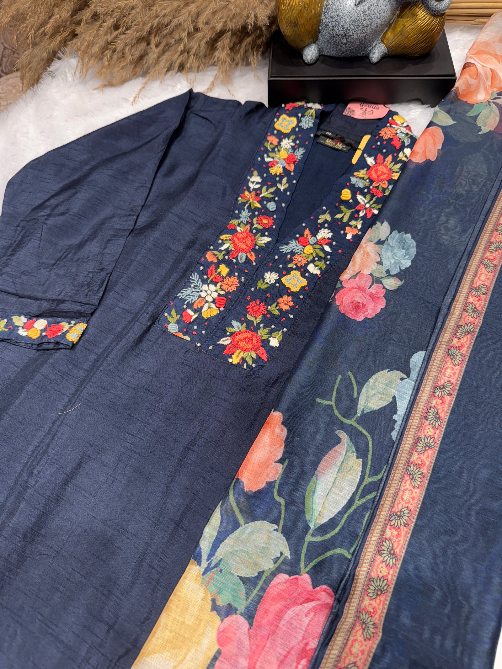 Midnight blue kurta set 