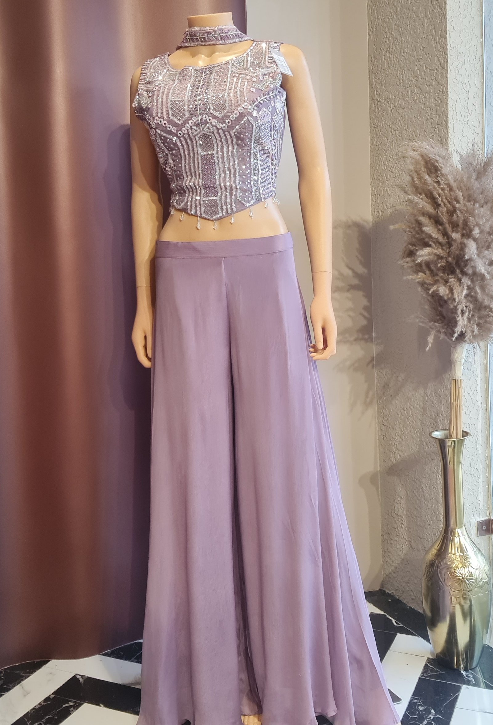 Elante lavender palazzo set