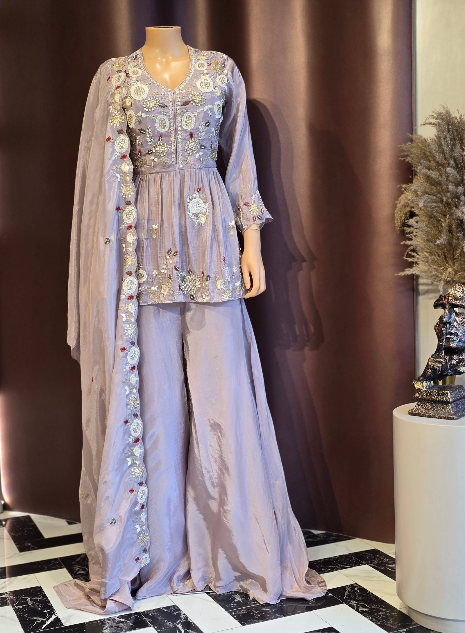 Plazzo set with peplum kurta 